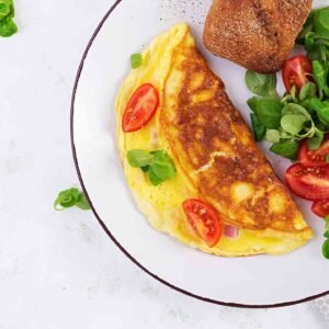 Omelette con Jamón, queso y maíz tierno