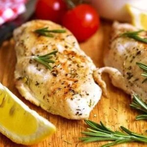 Cubitos de pollo en finas hierbas